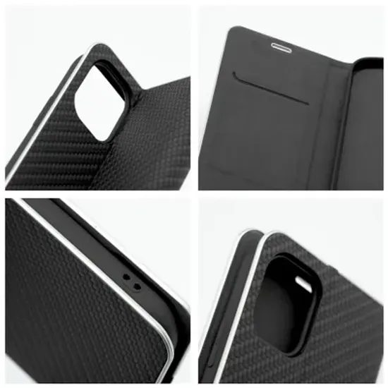 Pouzdro / obal na Apple iPhone 17 černé - knížkové Luna Book Carbon Case