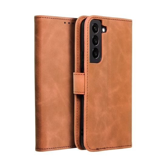 Puzdro / obal pre Samsung Galaxy S22 hnedé - kniha Forcell Tender