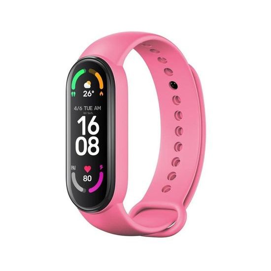 Silikonový řemínek Strap pro Xiaomi Mi band 5 / 6 / 7 růžový - Strap Silicone