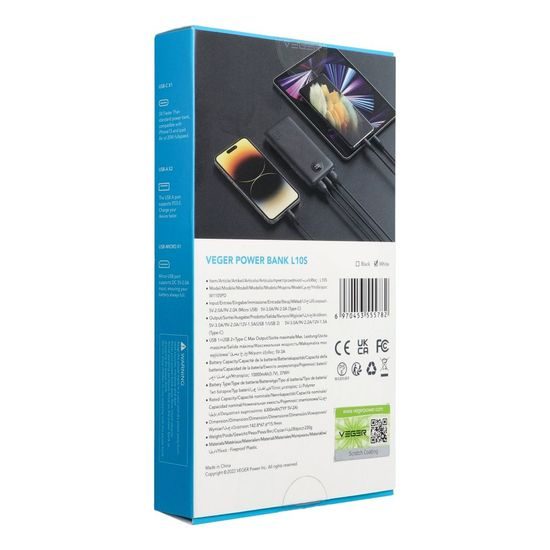 Power banka VEGER - 10 000 mAh