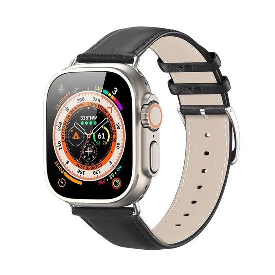 Řemínek kožený Apple Watch 42/44/45/49mm černý - DUX DUCIS
