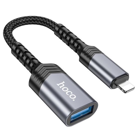 Adaptér Lightning (samec) / USB-A (samice) černý - HOCO