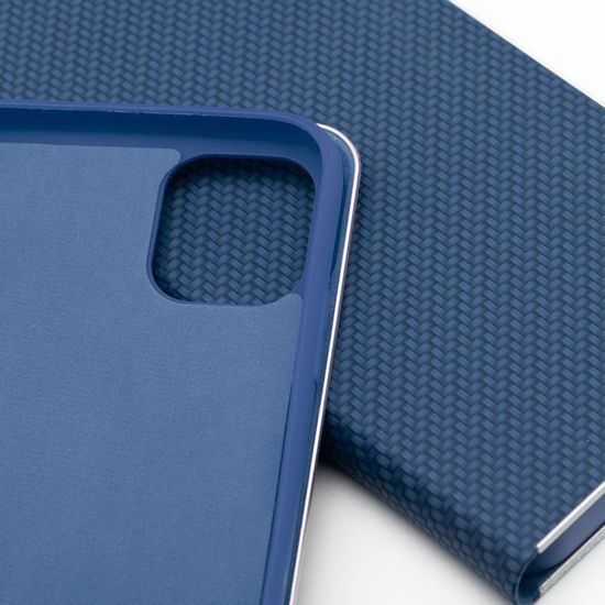 Puzdro / obal na Apple iPhone 14 Plus modré - kniha LUNA Carbon