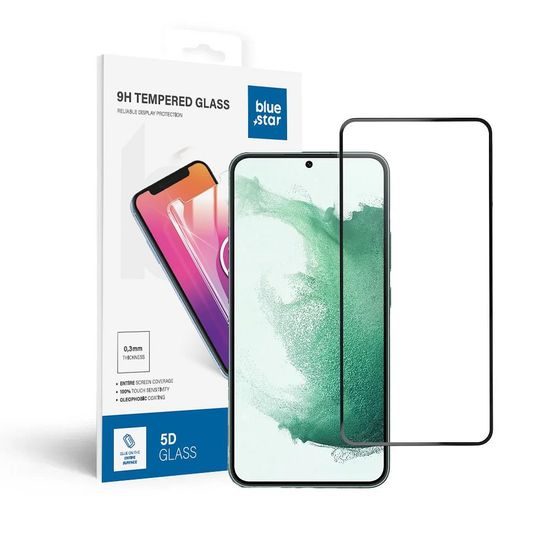 Tvrzené / ochranné sklo Samsung Galaxy S23 plné lepení - 5D Blue Star