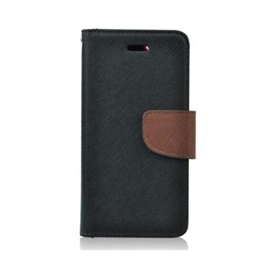 Pouzdro / obal na Samsung Galaxy J1 černo hnědé - knížkové Fancy Book