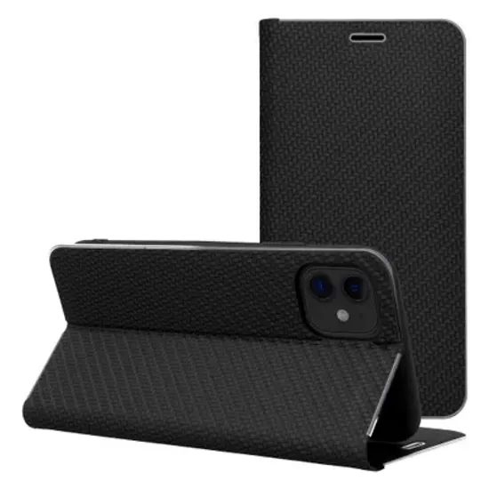 Pouzdro / obal na Apple iPhone 17 Pro černé - knížkové Luna book Carbon Case