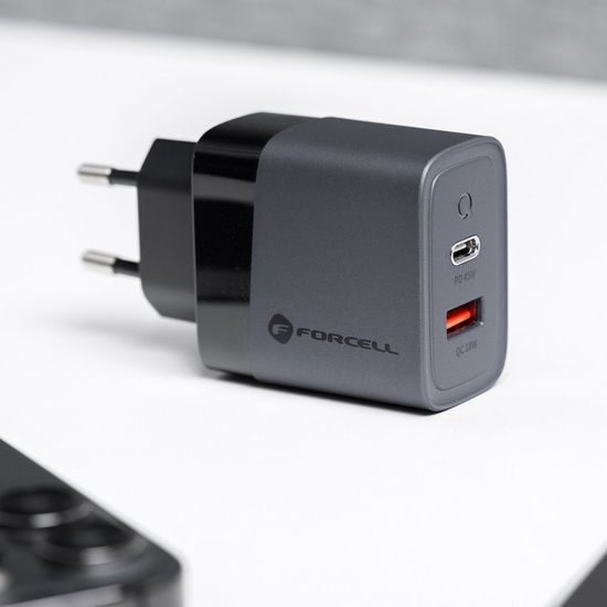 Forcell F-Energy cestovní nabíječka s porty USB-C a USB-A - 4A 45W s funkcí PD a Quick Charge 4.0