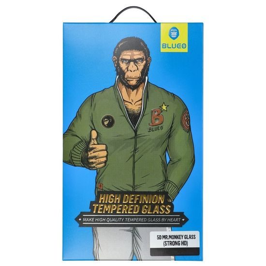 Tvrdené / ochranné sklo Apple iPhone XS Max / 11 Pro Max čierne (Strong HD) - 5D Mr. Monkey full adhesive