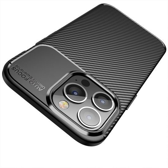 Obal / kryt na qApple iPhone 14 PRO čierne - CARBON Premium