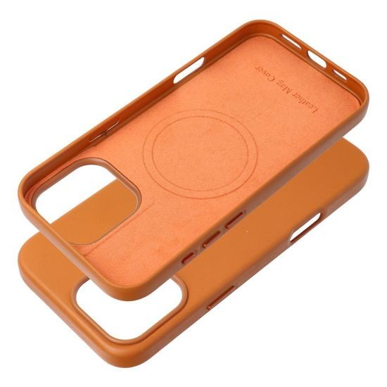 Obal / kryt na Apple iPhone 16 Pro Max oranžový - Leather Mag Cover