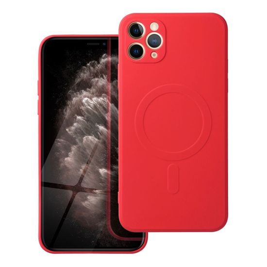 Obal / kryt na Apple iPhone 11 PRO MAX červený - Sillicone Mag Cover