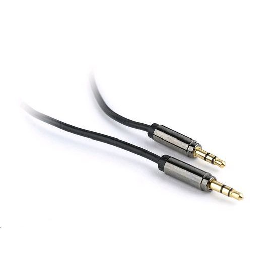 AUX audio kábel 3,5 mm jack 1,m pozlátený - Cableexpert - čierny
