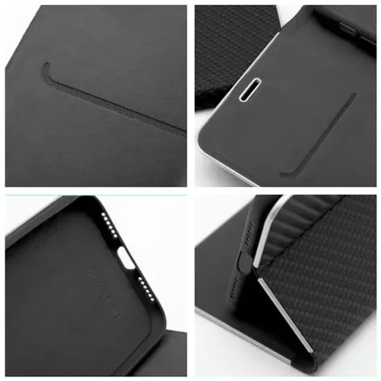 Pouzdro / obal na Apple iPhone 17 Pro černé - knížkové Luna book Carbon Case