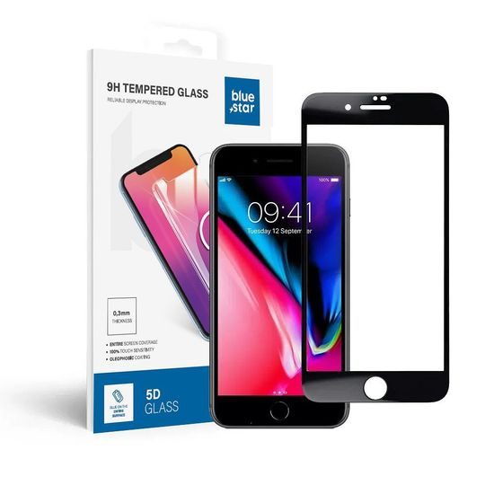 Tvrzené / ochranné sklo Apple iPhone 8 Plus černé - Blue Star 3D