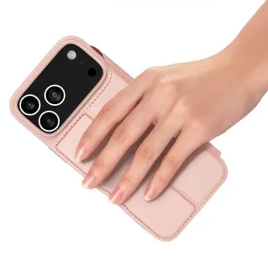 Pouzdro / obal na Apple iPhone 17 Pro růžové - knížkové DUX DUCIS