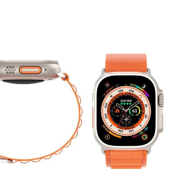 Řemínek na Apple Watch 42/44/45/49mm oranžový - DUX DUCIS GS