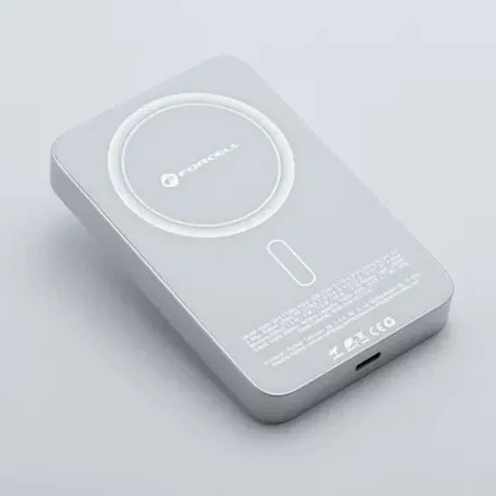 Tenká powerbanka Forcell F-Energy Super Slim F10k8 s MagSafe PD3.0 QC4.0 15W 10000mAh - bílá