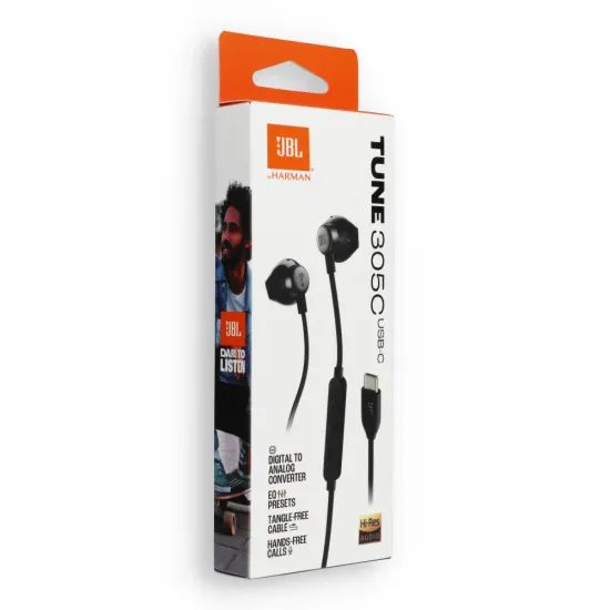 Sluchátka JBL TUNE 305 USB-C - černá