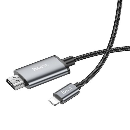 Kabel Lightning na HDMI 1080p UA27 2 m šedý - Hoco