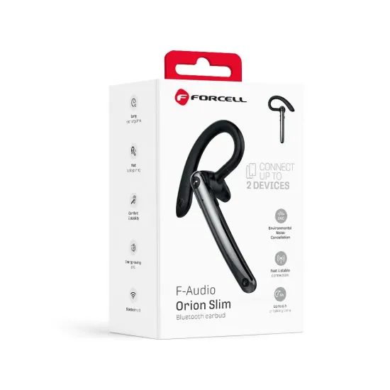 Bezdrátový mono headset (ENC, Multipoint, BT 6.0 + EDR, 90mah) FORCELL Orion Slim černý