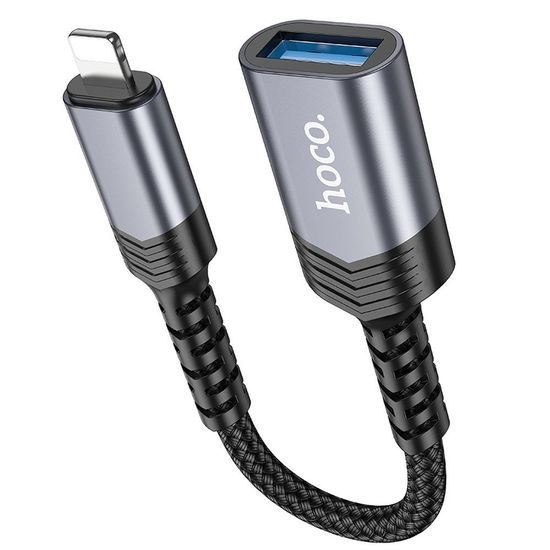 Adaptér Lightning (samec) / USB-A (samice) černý - HOCO