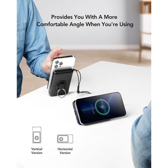 Powerbanka s možností bezdrátového nabíjení MagSafe 10000 mAh PD QC3.0 2A 20W bílá - VEGER