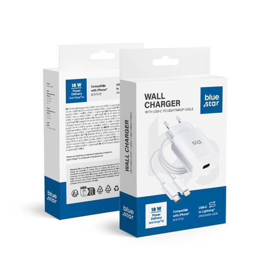 Nabíječka pro Apple iPhone X / 11 / 12 - 18W Blue star