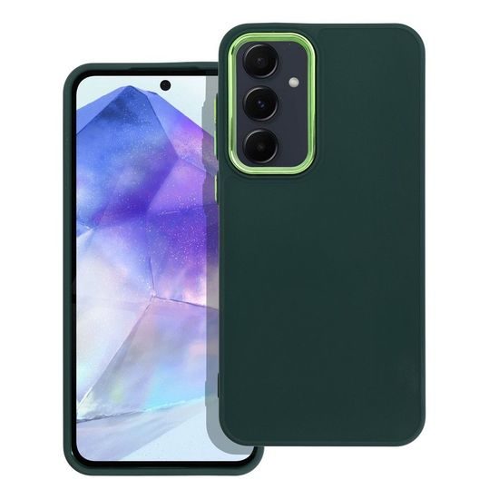 Obal / kryt na Samsung Galaxy A55 5G zelený - Frame Case