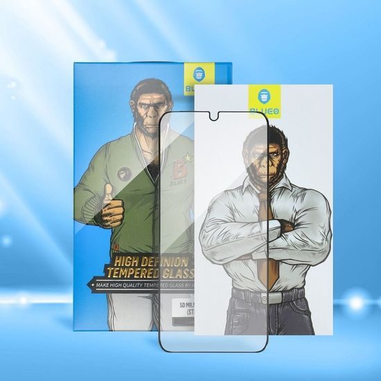 Tvrdené / ochranné sklo Apple iPhone XS Max / 11 Pro Max čierne (Strong HD) - 5D Mr. Monkey full adhesive