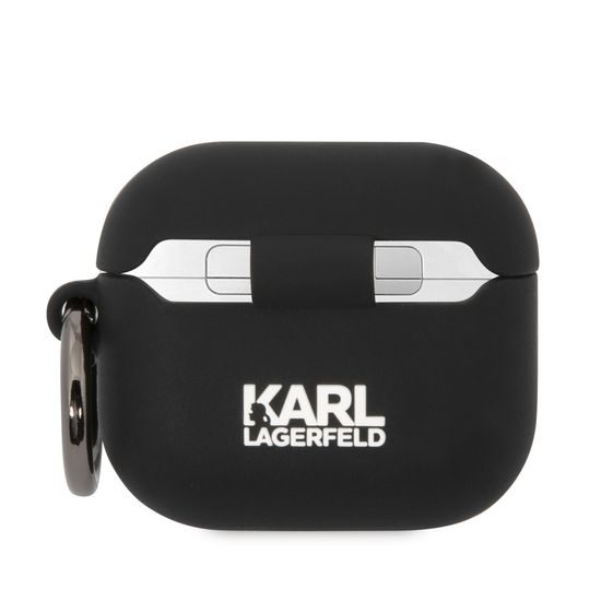 Puzdro na slúchadlá Airpods 3 čierne - Karl Lagerfeld 3D Logo NFT