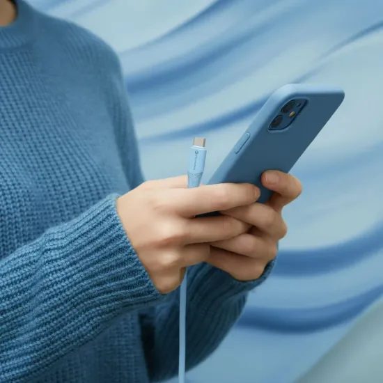 Datový kabel Lightning / USB A 1m 2,4A 12W modrý silikon - Forcell