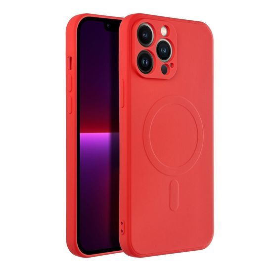 Obal / kryt na Apple iPhone 13 PRO MAX červený Sillicone Mag Cover
