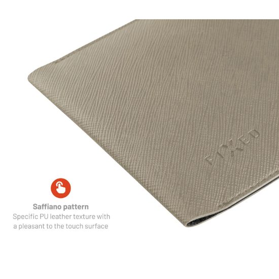 Taštička přes rameno s kapsou FIXED Verona s černou šňůrkou pro mobilní telefony do 7", krémová