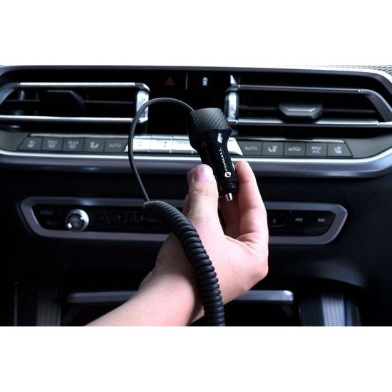 Nabíjačka do auta USB QC 3.0 18W + kábel pre Apple Lightning 8-pin čierna (spolu 38W) - FORCELL CARBON