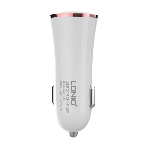 Nabíjačka do auta 2xUSB port 3,4A + Lightning (iPhone) kábel - LDNIO DL-C28