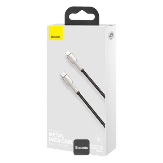 Datový / nabíjecí kabel USB-C na Lightning 0,25m PD 20W černý - BASEUS Cafule