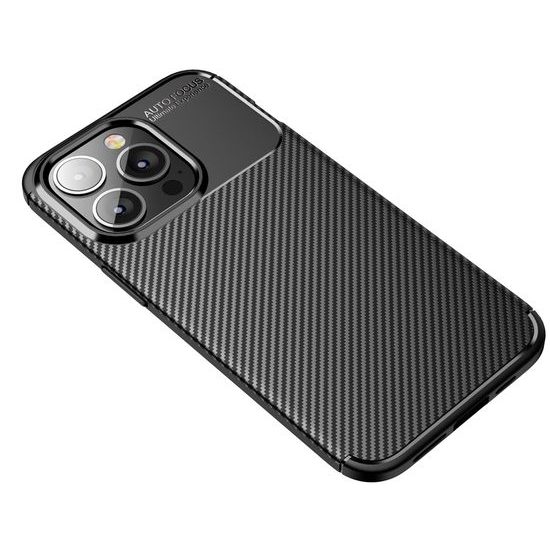 Obal / kryt na qApple iPhone 14 PRO čierne - CARBON Premium