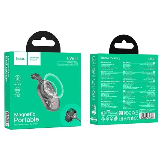 Bezdrátová nabíječka pro Apple Watch a Samsung Galaxy Watch 2.5W - černá