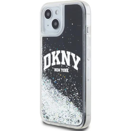 Obal / kryt na Apple iPhone 11 černý - DKNY HC Liquid Glitters W/Arch Logo
