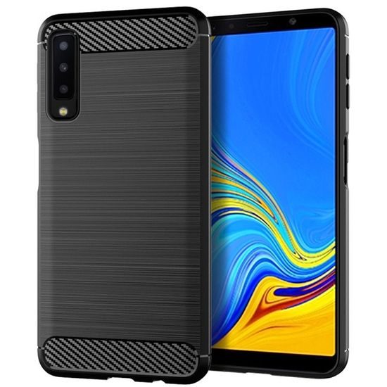 Obal / kryt na Samsung Galaxy A7 2018 čierny - Forcell CARBON