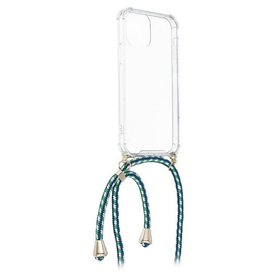 Obal / kryt pre Samsung Galaxy A22 4G (LTE) priehľadný so zelenou šnúrkou - Forcell Cord