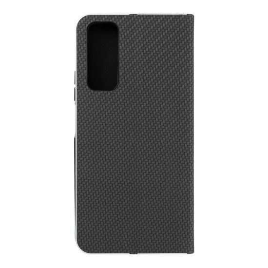 Puzdro / obal pre Huawei P Smart 2021 čierne - kniha Forcell LUNA Carbon