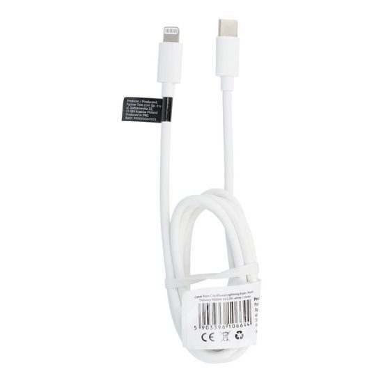 Kabel USB Typ-C - Lightning 8-pin 1M PD20W 3A - bílý