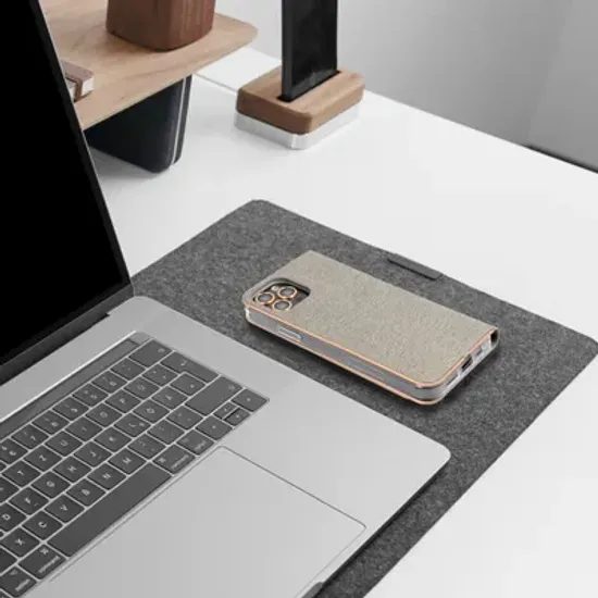 Pouzdro / obal na Samsung Galaxy A17 šedé - knížkové LUNA BOOK