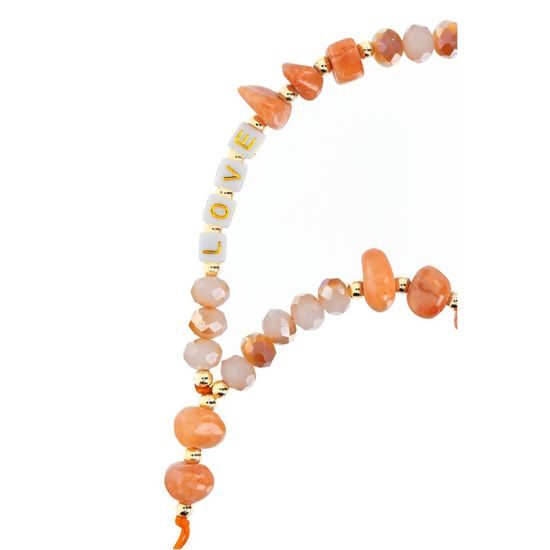 Přívěsek na telefon oranžový - délka 44cm