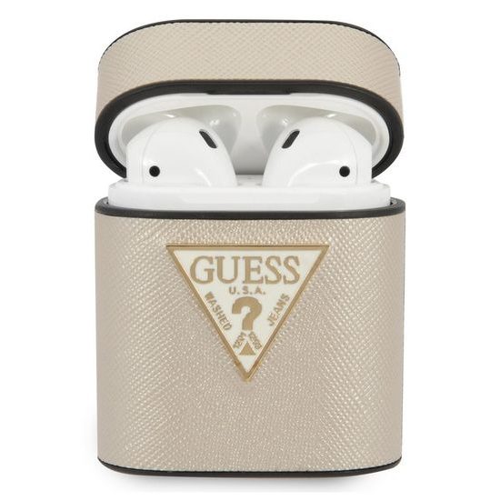 Puzdro / obal pre Apple Airpods, béžové - Guess