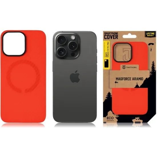 Obal / kryt na Apple iPhone 14 Pro Max červený - Tactical MagForce Aramid