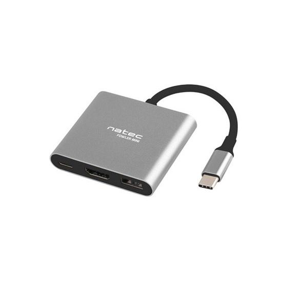 Multifunkční adaptér Fowler MINI USB-C PD, USB 3.0, HDMI 4K - Natec