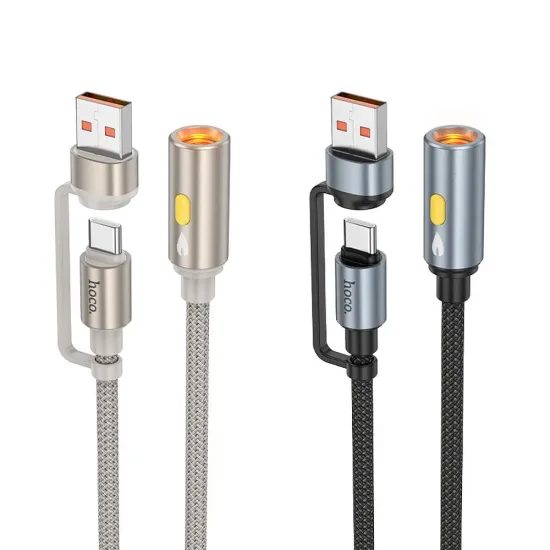 Zapalovač s kabelem USB A / Typ C černý 0,3 cm - HOCO