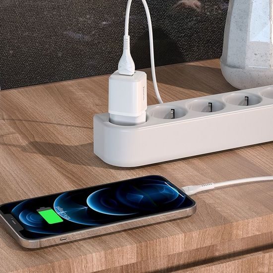 Nabíječka 2.4A 2xUSB s Lightning kabelem 1m bílá - HOCO N4 - NEO